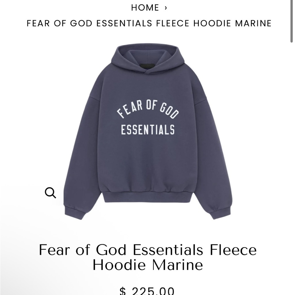 ESSENTIALS Fear of God Essentials Navy Hoodie ✨Authentic✨ - Picture 6 of 6